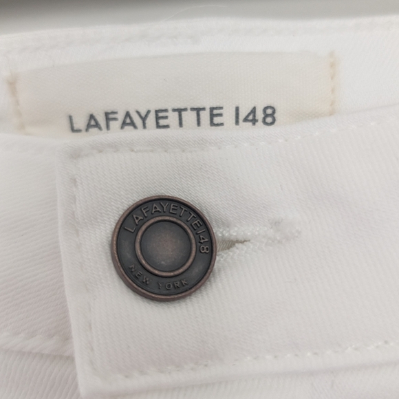 Lafayette 148 New York Womens Wyckoff White Ankle Wide Leg Jeans Denim Size 30 - Picture 8 of 16